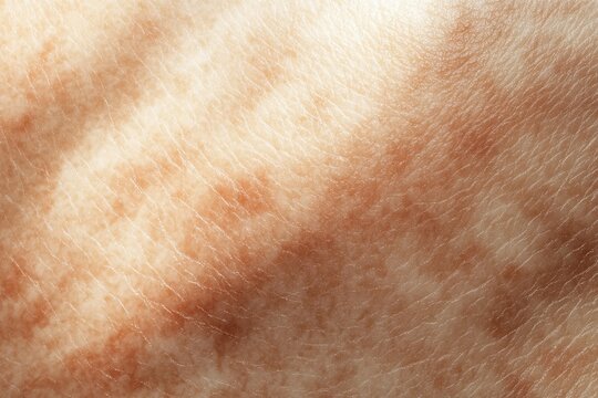 Detailed close-up of human skin showing hyperpigmentation and texture irregularities, emphasizing dermatological aspects and potential skin conditions in detail.