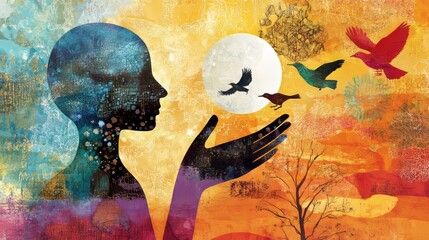 Symbolic artwork depicting the transformation from trauma to healing  struggles and resilience