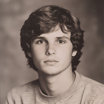 1990s-style yearbook photo of a young man