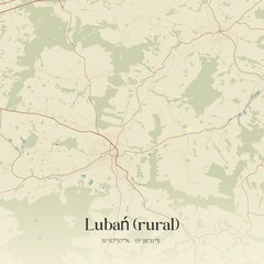 Obraz premium Vintage map of Luban (rural), Poland.
