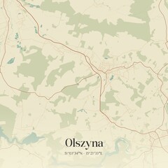 Vintage map of Olszyna, Poland.