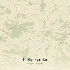 Fototapeta premium Vintage map of Pielgrzymka, Poland.