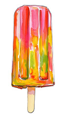 PNG Popsicle illustration watercolor dessert.