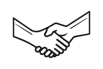 Minimalist Handshake Icon Vector Simple Business Agreement Symbol