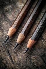 Obraz premium Wooden Table with Pencils