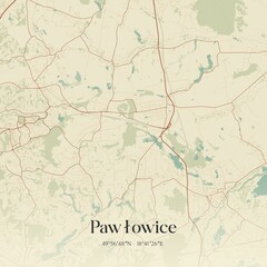 Vintage map of Pawlowice, Poland.