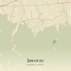 Fototapeta premium Vintage map of Jaworze, Poland.