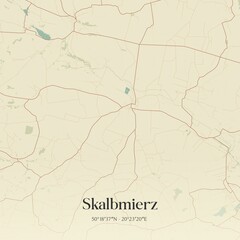 Fototapeta premium Vintage map of Skalbmierz, Poland.