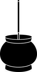 Incense burner silhouette. 
Chinese style incense burner silhouette vector Isolated.