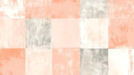 Abstract Pastel Pink Grey and White Block Painting