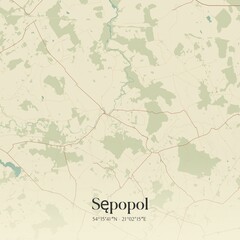 Obraz premium Vintage map of Sepopol, Poland.