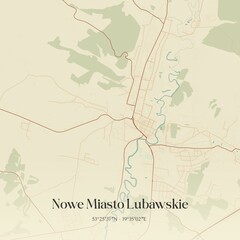 Vintage map of Nowe Miasto Lubawskie, Poland.