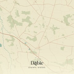 Fototapeta premium Vintage map of Dabie, Poland.