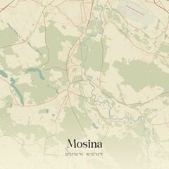 Vintage map of Mosina, Poland.
