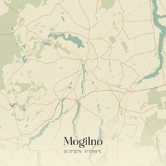 Naklejka premium Vintage map of Mogilno, Poland.