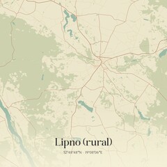 Vintage map of Lipno (rural), Poland.