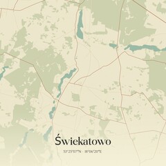 Vintage map of Swiekatowo, Poland.