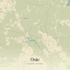Vintage map of Osie, Poland.