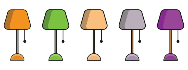 Modern Table Lamps Set Illustration