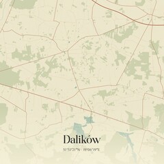Vintage map of Dalików, Poland.