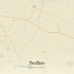 Vintage map of Bedlno, Poland.