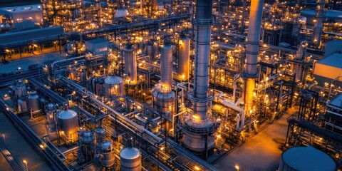 Fototapeta premium Oil Refinery Industrial Facility