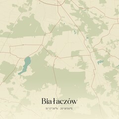 Obraz premium Vintage map of Bialaczów, Poland.