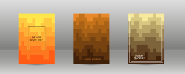 Geometric background with rectangles. Smooth color change, gradient. Set of 3 cover designs