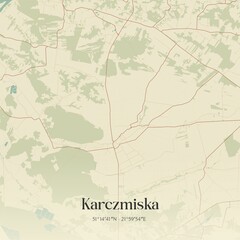 Vintage map of Karczmiska, Poland.
