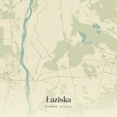 Vintage map of Laziska, Poland.