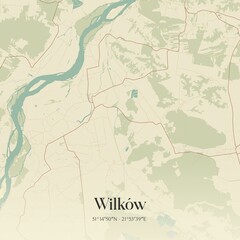 Vintage map of Wilków, Poland.