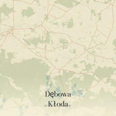 Vintage map of Debowa Kloda, Poland.