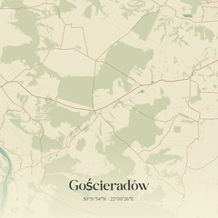 Vintage map of Goscieradów, Poland.
