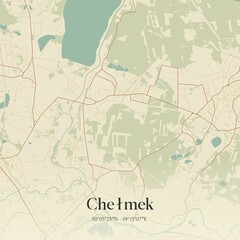 Vintage map of Chelmek, Poland.
