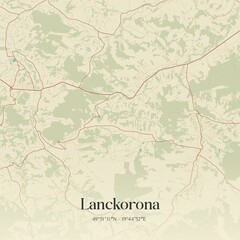 Fototapeta premium Vintage map of Lanckorona, Poland.