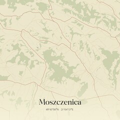 Obraz premium Vintage map of Moszczenica, Poland.