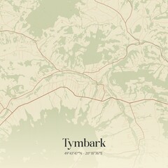 Vintage map of Tymbark, Poland.