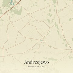 Obraz premium Vintage map of Andrzejewo, Poland.