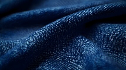 Classic denim fabric texture, detailed woven cotton twill, deep indigo blue, realistic stitching, perfect for jeans and casual wear designs. 