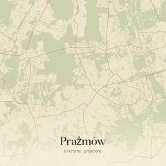 Vintage map of Prazm�w, Poland.