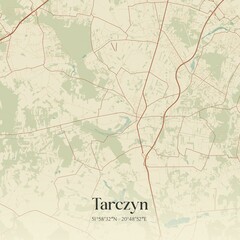 Vintage map of Tarczyn, Poland.