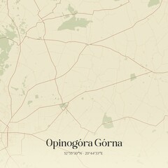 Vintage map of Opinog�ra G�rna, Poland.