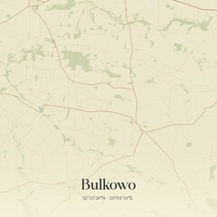 Fototapeta premium Vintage map of Bulkowo, Poland.