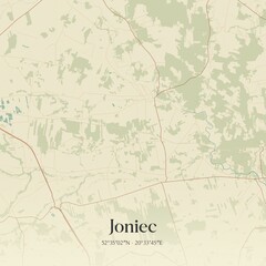 Vintage map of Joniec, Poland.