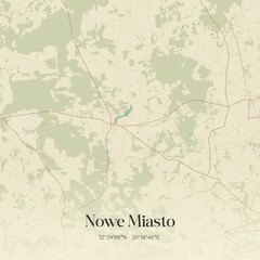 Vintage map of Nowe Miasto, Poland.