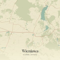 Vintage map of Wieniawa, Poland.