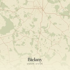 Vintage map of Bielany, Poland.