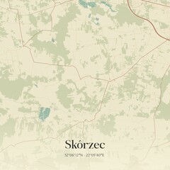 Vintage map of Skórzec, Poland.