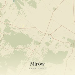 Vintage map of Mirów, Poland.