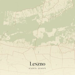 Vintage map of Leszno, Poland.
